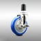 Service Caster 5 Inch 316SS Blue Polyurethane Swivel 1-1/2 Inch Expanding Stem Caster Brake SCC-SS316EX20S514-PPUB-BLUE-TLB-112 - alternate 1